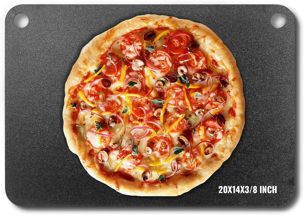 Pizza Steel, 20" X 14" X 3/8" Pizza Steel Plate for Oven, Pre-Seasoned Carbon Steel Pizza Baking Stone with 20X Higher Conductivity, Heavy Duty Rustproof Pizza Pan for Outdoor Grill, Indoor Oven