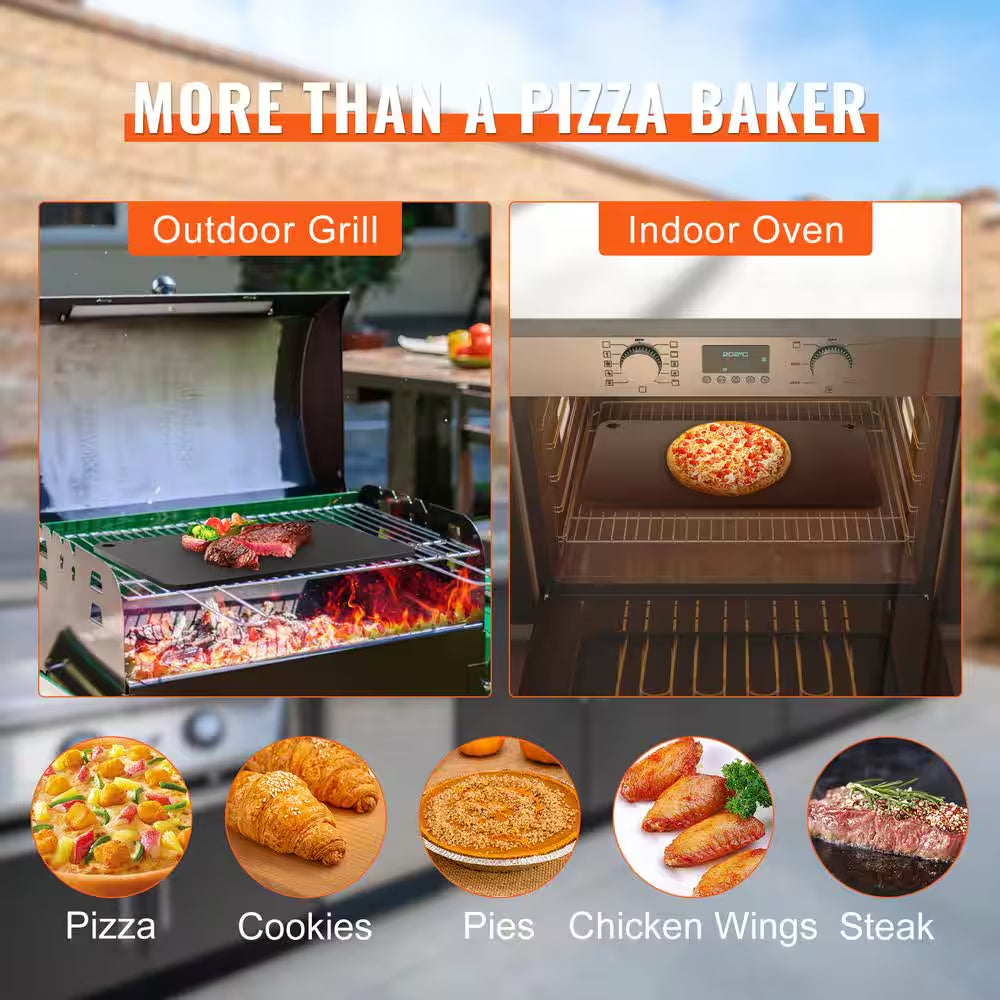 Pizza Steel, 20 X 14 X 3/8In. Pizza Steel Plate for Oven, Pre-Seasoned Carbon Steel Pizza Baking Stone